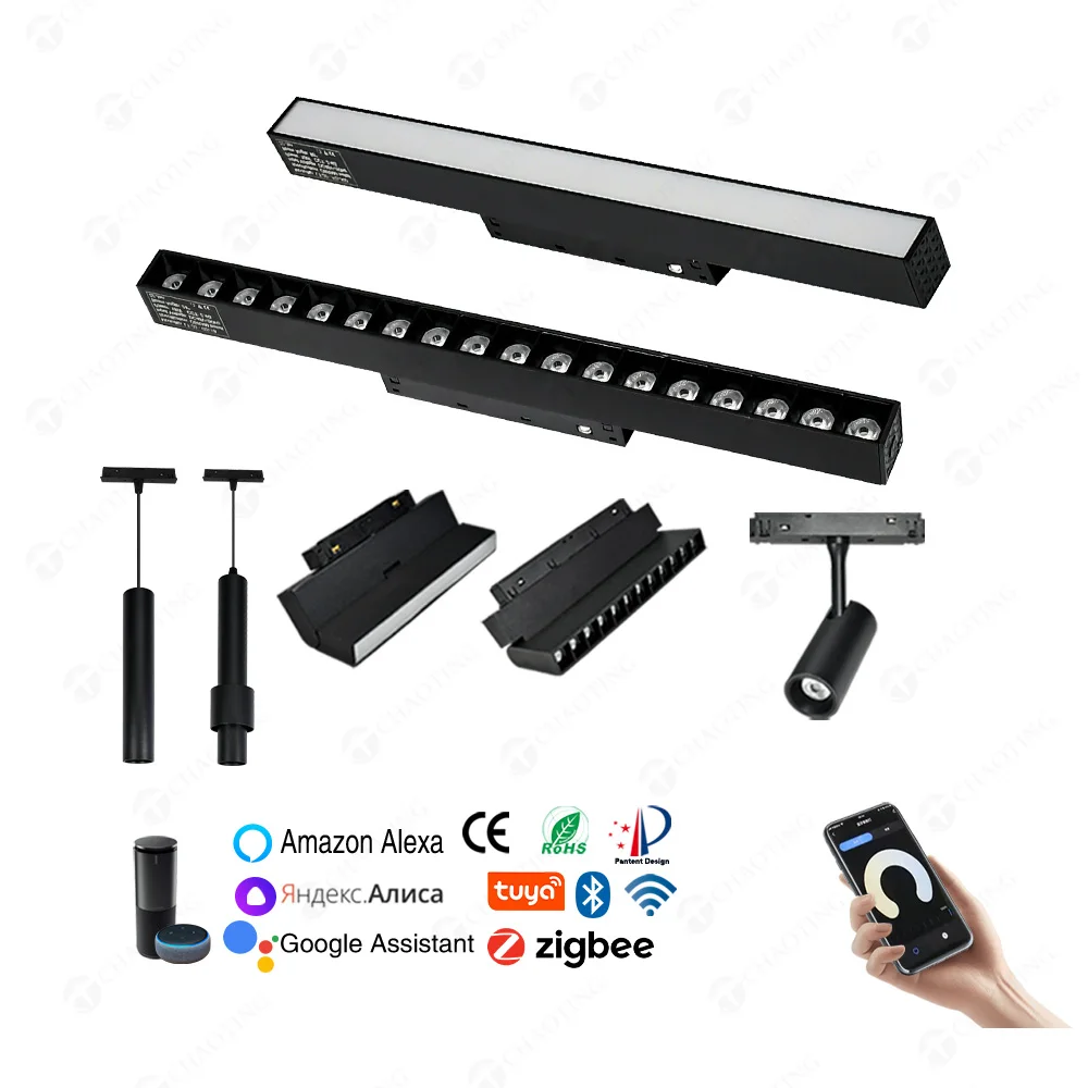 마그네틱 트랙 조명 시스템, 스마트 LED 접이식 조명, 홈 쇼케이스에 사용, 오목한 선형 트랙 조명, 20W, 30W 