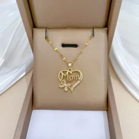 Fashion Heart Butterfly Mom Zircon Pendant Necklaces for Women Stainless Steel Jewelry Accessories Mother's Day Gifts for Lover - Image 2