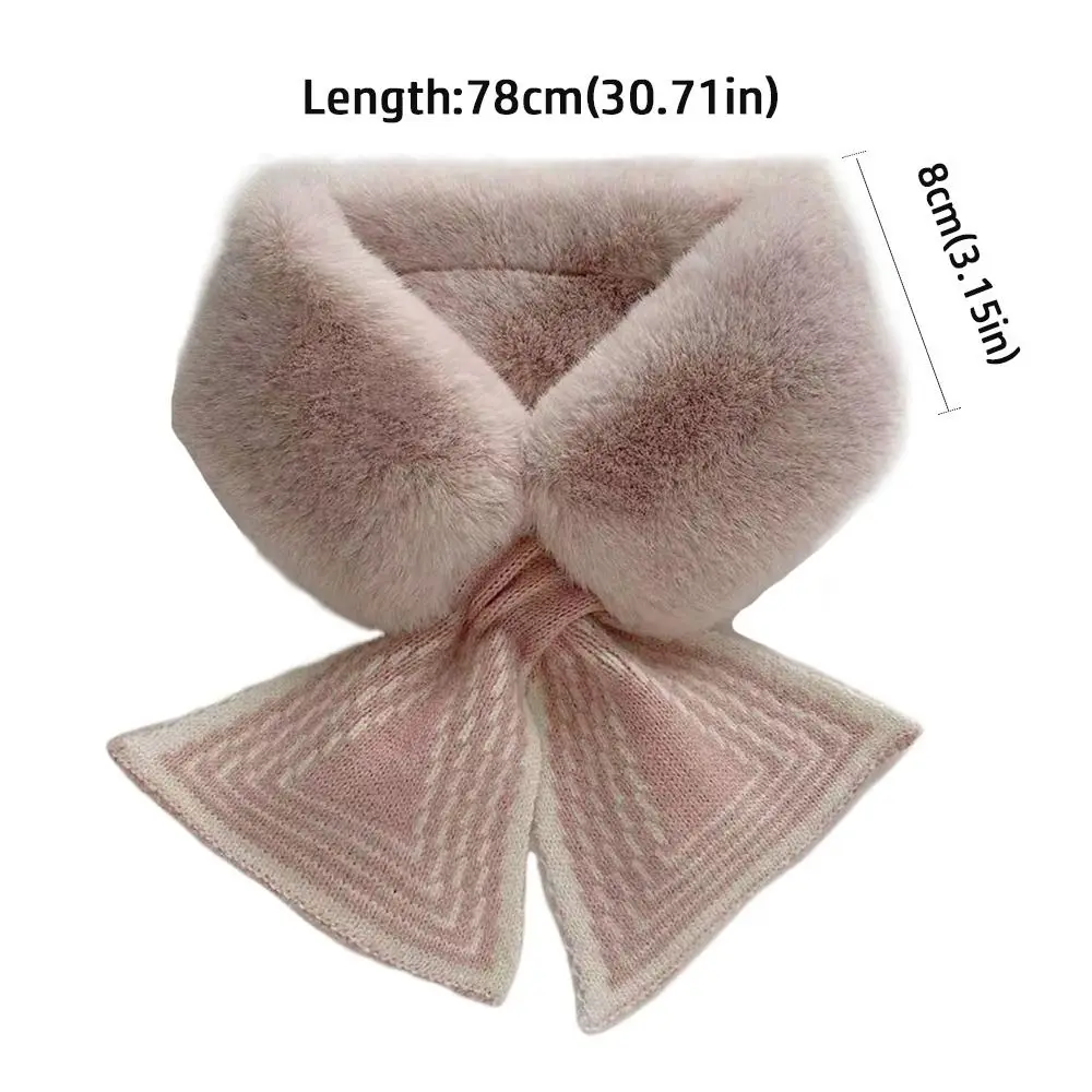 Casual Solid Color Winter Neck Warmer Faux Rabbit Fur Thicken Scarf Neck Warmer Elegant Shawl Cold Weather