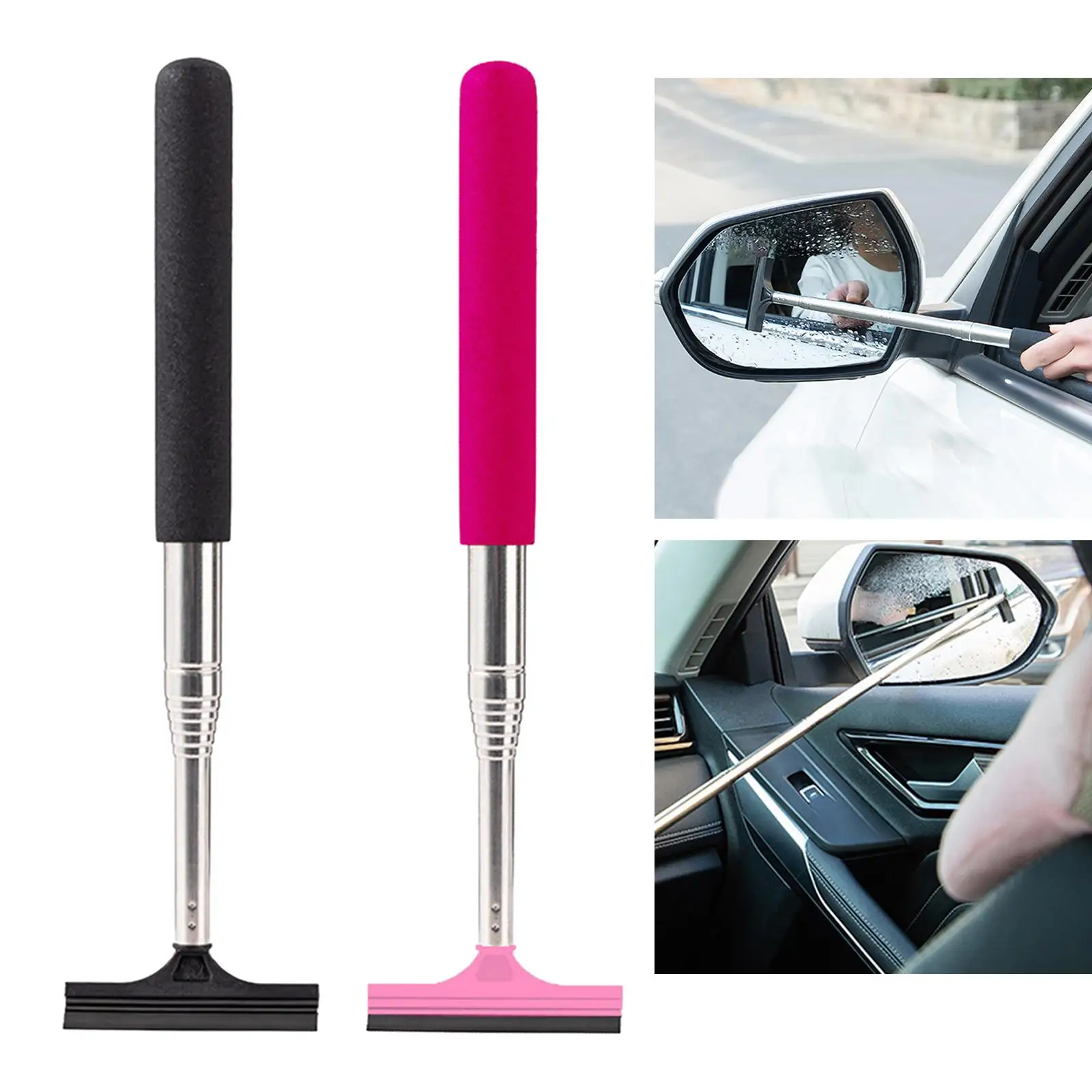 Retractable Car Mirror Wiper/ Extendable Portable Glass Cleaner Snow Brush Water Remover/ for Mirror Windshield Glass/