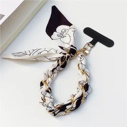 Fashionable Handmade Silk Scarf Phone Charm with Lanyard Feature - Polyester / Nylon (TG - 1300-)