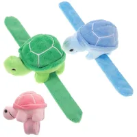 Plush Slap Bracelets Stuffed Animal Turtle Snap Bands Plush Slap Wristband Ocean Theme Party Plush Gifts Fillers Party Favors 1