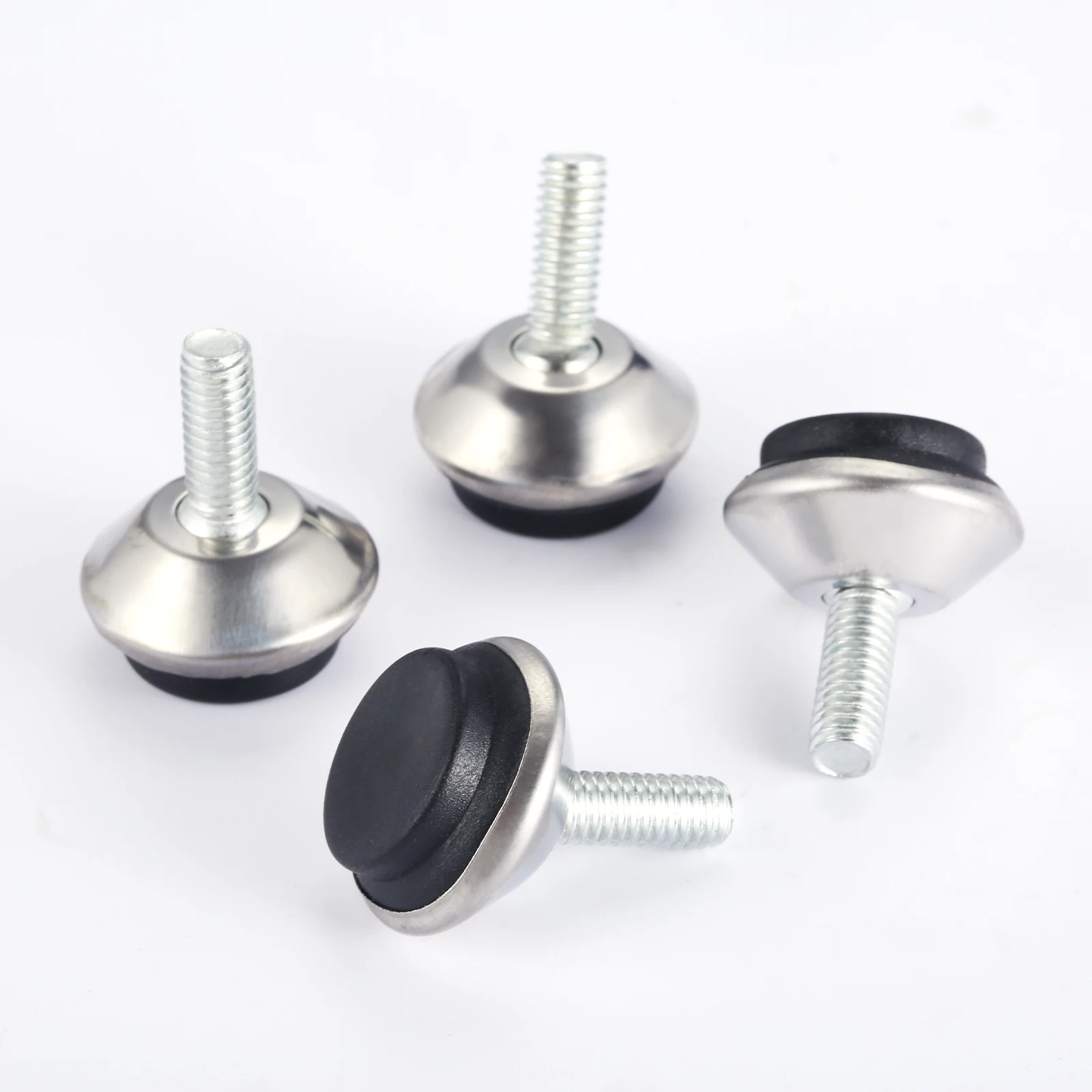 Set of 4 Adjustable Metal Furniture Levelers – Black/Silver/Gold Finish