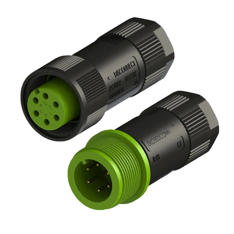 

10pcs/set IP68 M20 6Pin Docking Cable Wire Connector Waterproof Plastic Electric Plug Socket Industrial 5A 125V Power Adapter