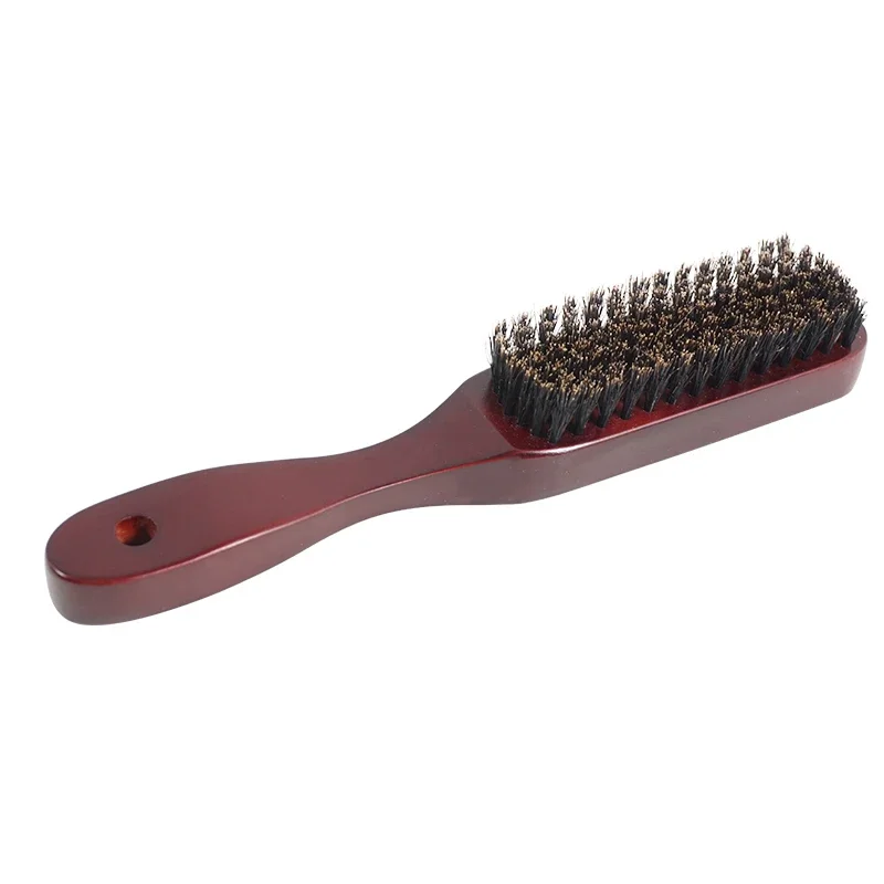 Wood Handle Boar Bristle Hair Brush Men Beard Anti Static Barber Hair Styling Shaving Tool