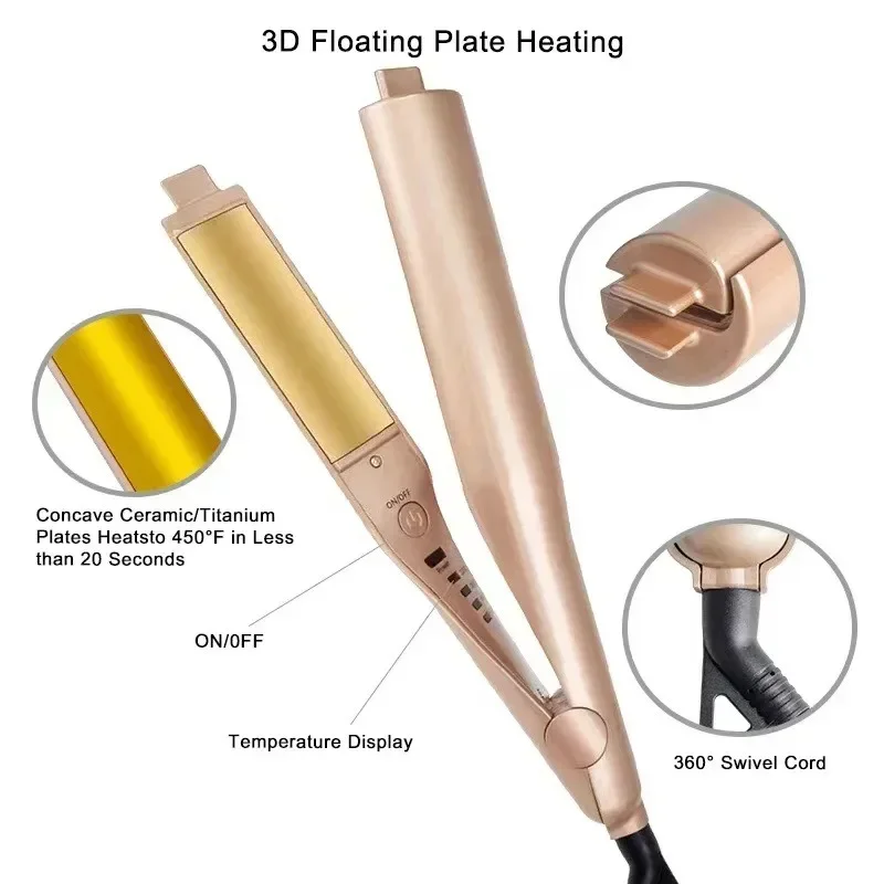 2 in 1 Hair Straightener And Curler Twist Straightening Curling Iron Professional Negative Ion Fast Heating Styling Flat Iron
