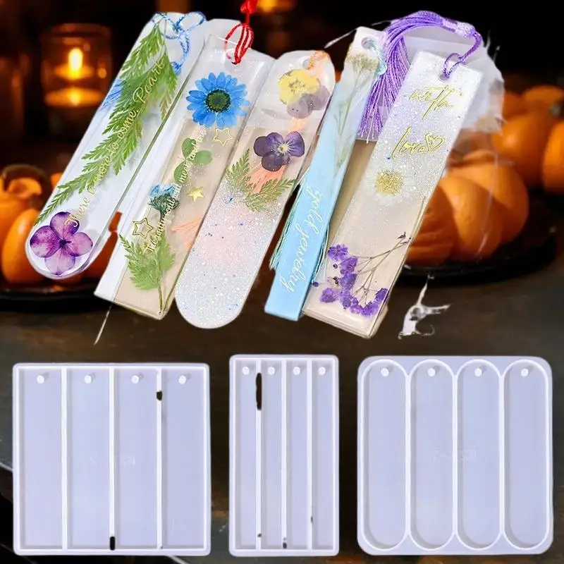 북마크 실리콘 몰드 직사각형 에폭시 수지 주조 금형 DIY 크리스탈 에폭시 수지 책 장식 공예 액세서리