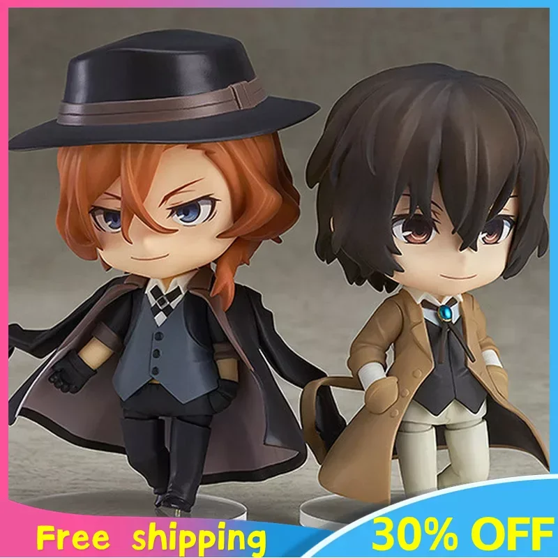

10cm Bungo Stray Dogs Anime Figure Dazai Osamu Figure Nakahara Chuuya Q Version Collection Ornament Figures PVC Model Doll Gift