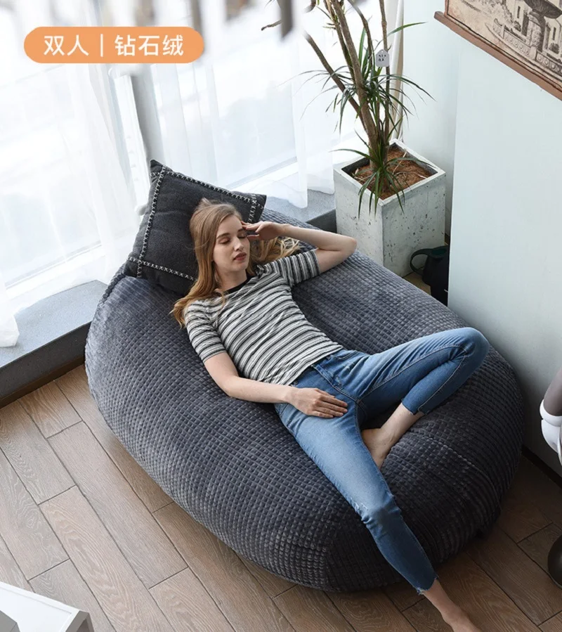 

A Variety Of Fashionable Plush Giant Bean Bag Cover Warm Double Sofa Cover No Filler Cover Furniture Decorative Oval Seat Cover