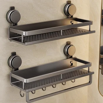 No-Drill Bathroom Shelf Rack 1