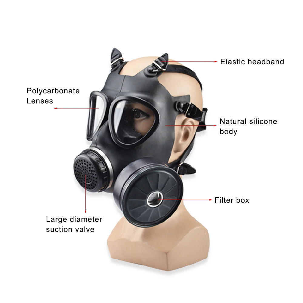 Gas Mask Gas Mask Filter Respirator Filter Face Respirator Gas Respirator Half Face Respirator Mask MF14 Type Full Face Classic Chemical Respirator Filter 87 Self-Priming Stimulation Nuclear Pollution Protection