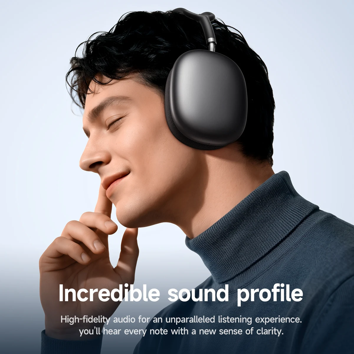 אוזניות Hoco אלחוטיות מסוג Over the Ear Bluetooth 5.4 לספורט עם מיקרופון לשיחות טלפון וקצות אוזניים מבד