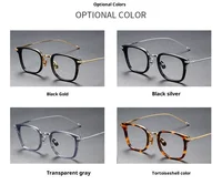 2026 модные очки в стиле ретро, ацетатная оправа для очков из чистого титана для мужчин и женщин, квадратные очки Farmes, роскошные очки — изображение 5