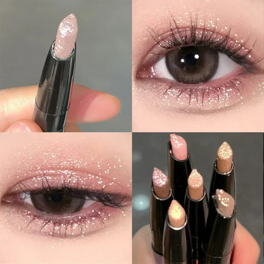 Glitter Eye Shadow Stick Waterproof Pearlescent Eyeshadow Pencil Long Lasting Shimmer Silkworm Liner Stick Eyes Makeup Cosmetics