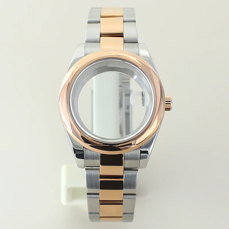 High-Quality 36mm/39mm Steel Watch Case with Sapphire Glass Bracelet