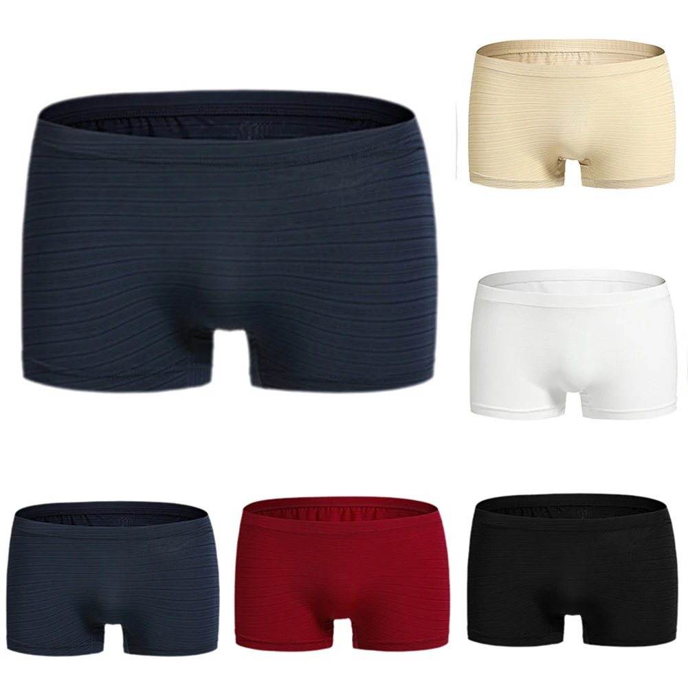 Men Ice Silk Underwear Sexy Boxers Shorts Panties Gym Sport Briefs Casual Soft Comfort Underpants Lingerie Home Wear Boxershorts