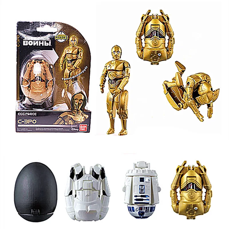 Bandai Genuino Star Wars Gashapon Giocattoli C-3Po Maestro Yoda Stormtrooper R2-D2 Boba Fett Uovo Deformato Action Figure Giocattoli