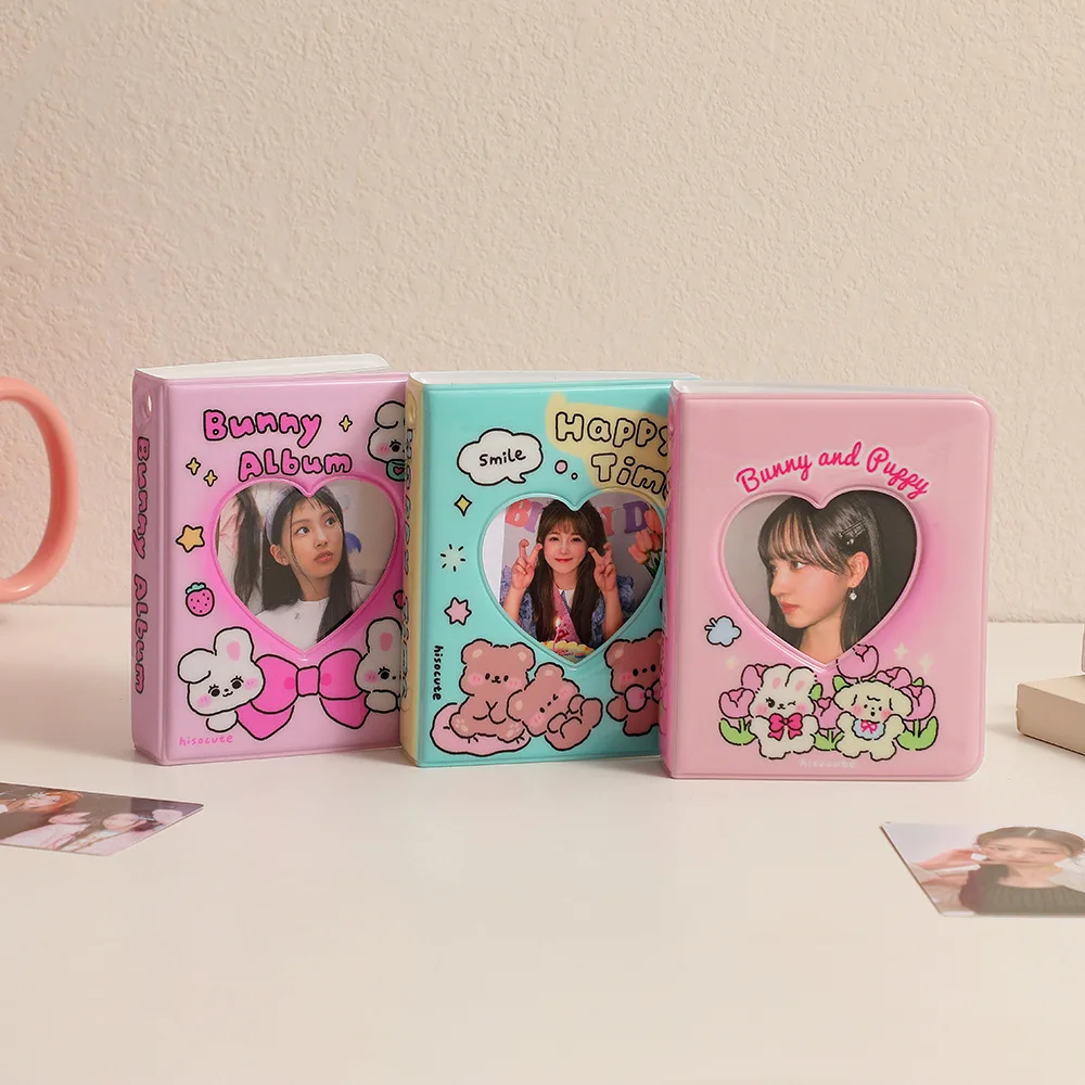 20sheets Original Heart Photocard Holder PVC Cartoon Album Love Hollow Out Album Card Storage Booklet Student Idol Cards Booklet 3