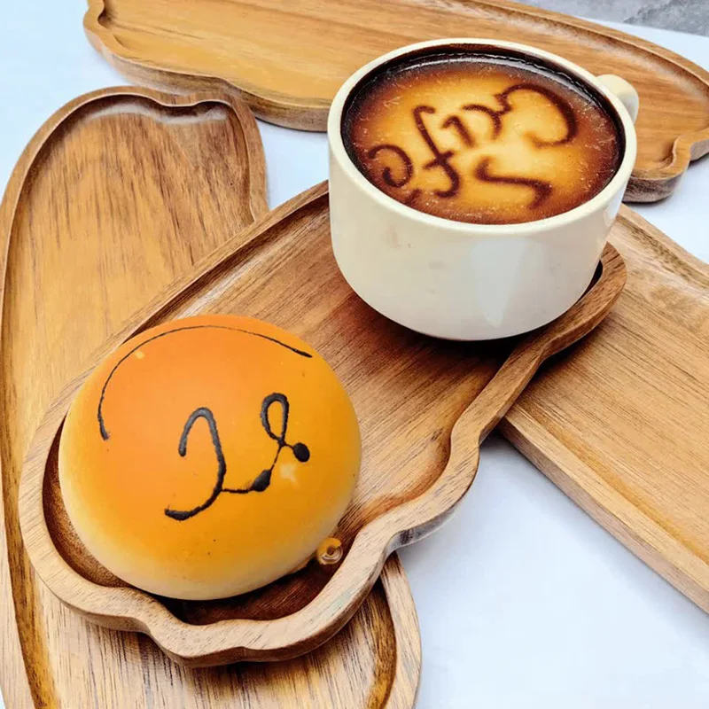 Japanese Style Wooden Tea Coffee Tray Fruit Dessert Candy Plate Food Dish Trays Tableware Wooden Food Tray