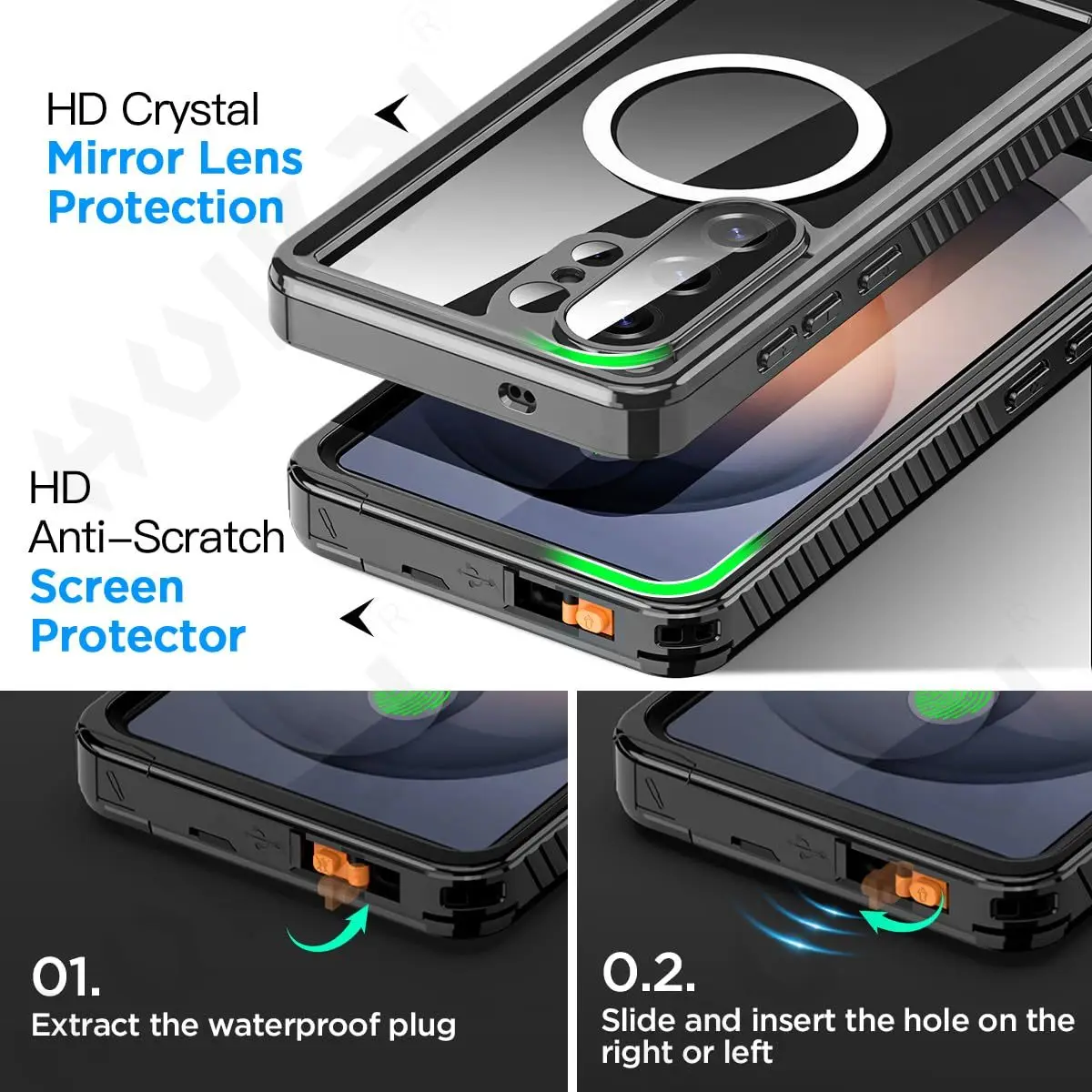 Enhanced Waterproof Metal Aluminum Phone Case with Luxury Design