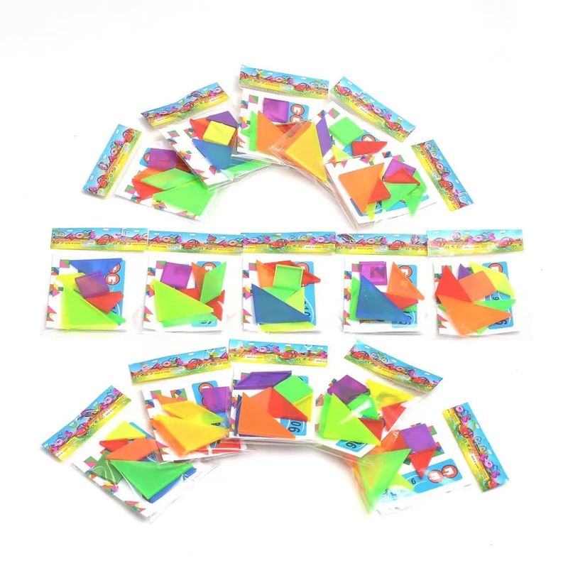 Mini Puzzle Tangram Puzzle Parent-child Game Toys Kids Baby Shower Birthday Party Gifts Pinata Party Favors 12 Packs