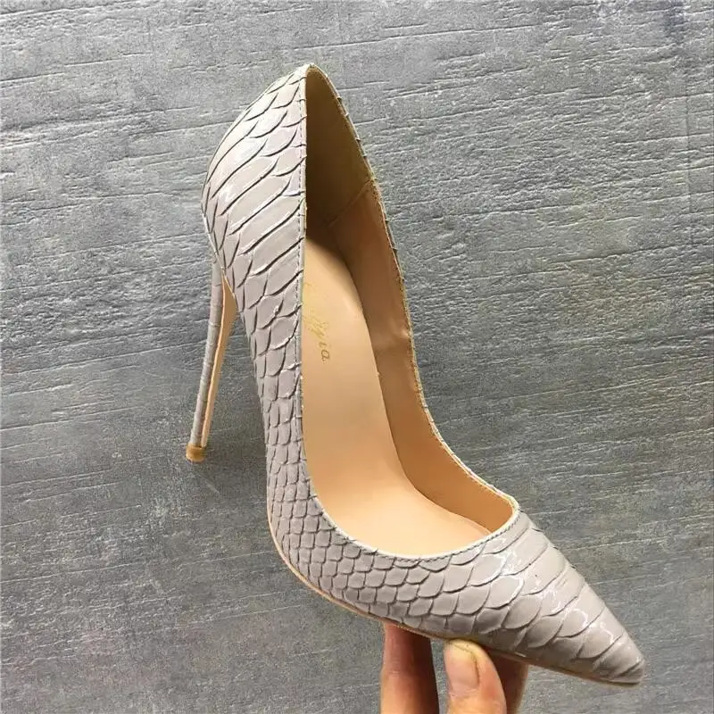 LK BENNETT ANDIE BIRCH (LIGHT GREY SNAKESKIN LEATHER PLATFORM SOLE HIG –  Whispers Dress Agency