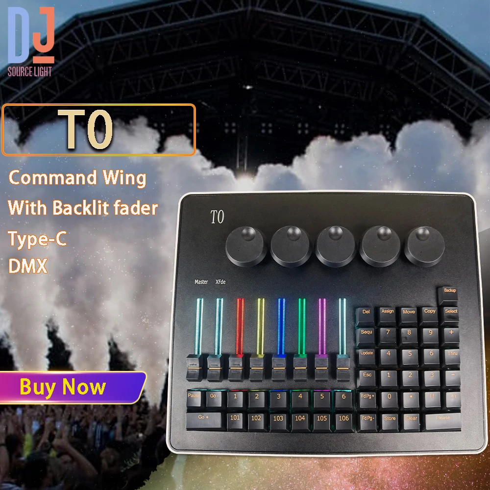 

New TO Console DJ Stage Lighting DMX Controller LED Moving Head Light Professional Stage Equipment Command Wing Disco Party Bar