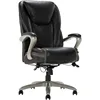 Serta® Smart Layers™ Hensley Big & Tall Ergonomic Bonded Leather High-Back Office Chair, Black/Silver 1