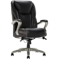 Serta® Smart Layers™ Hensley Big & Tall Ergonomic Bonded Leather High-Back Office Chair, Black/Silver 1