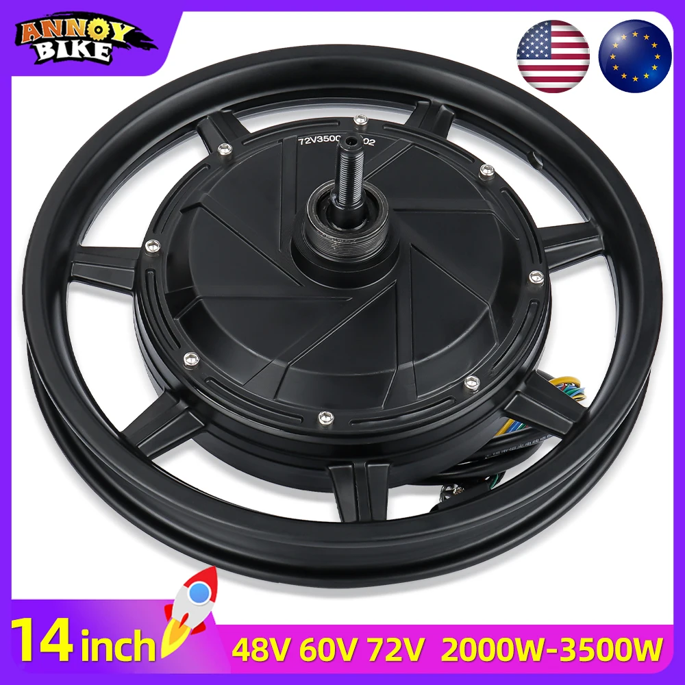 Ebike Motor Kit 14 inch Electric Bicycle Hub Wheel 48V-72V 1500W-3500W 120KM/H Brushless High Speed 1200RPM Scooter