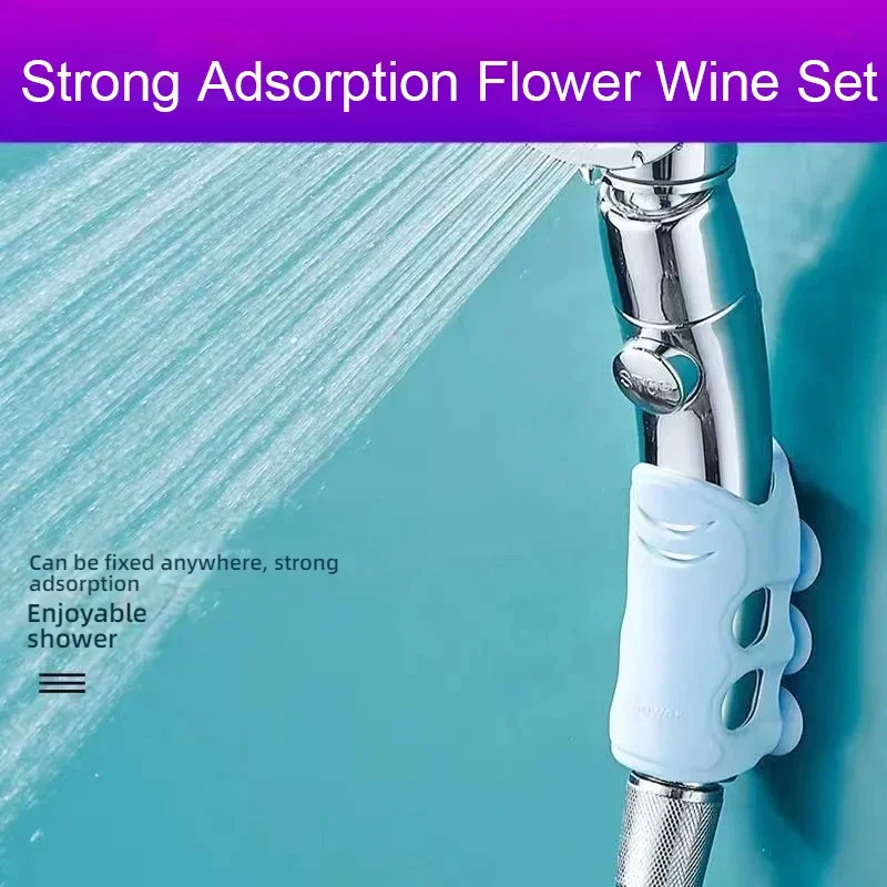 Silicone Plastic Showerhead Suction Cup Base Non Perforated Showerhead Bracket Rain Showerhead Hanging Showerhead Holder