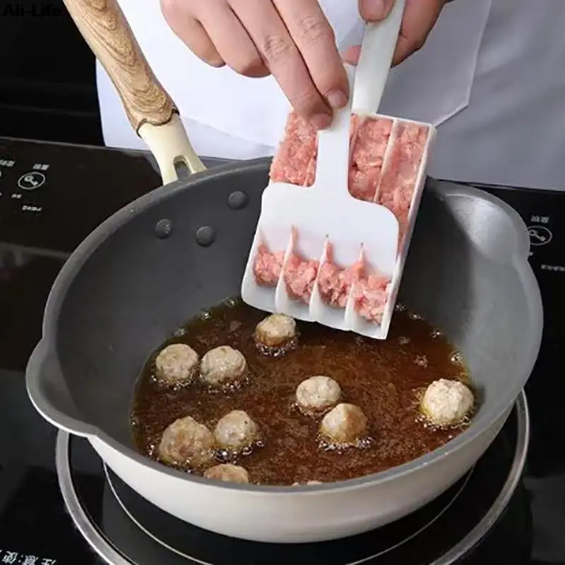 1set Creative Plastic Meatball Maker Set Fried Fish Beaf Meat Making Balls Mold Spoon Meat Tools Kitchen Gadgets Cook Accessory