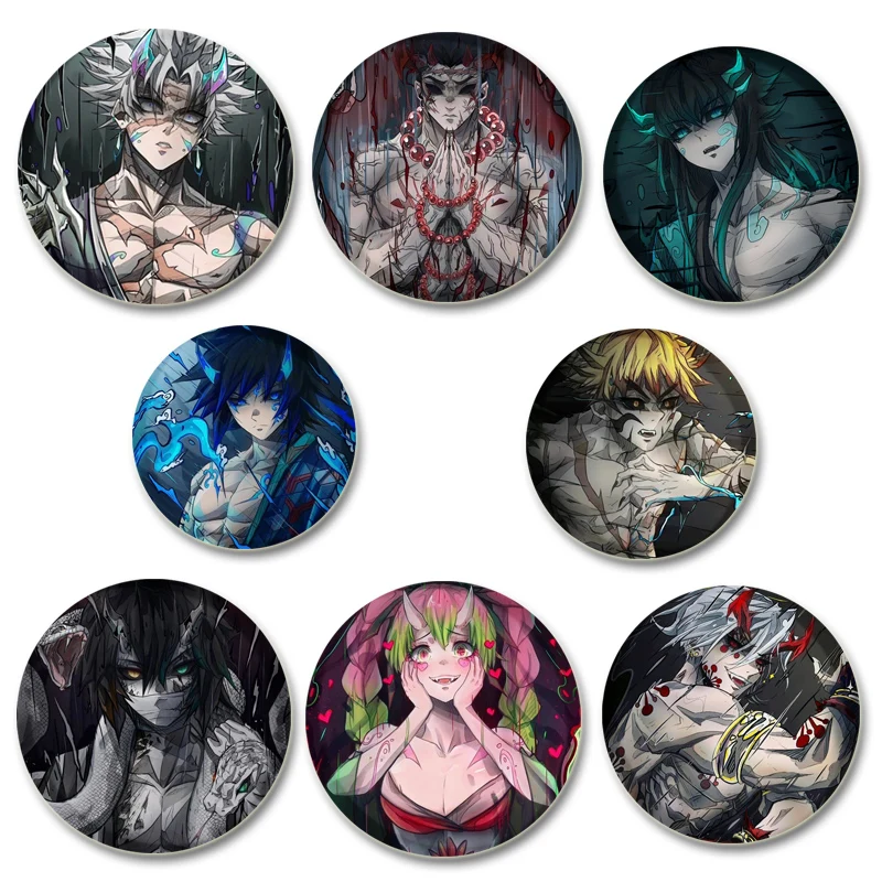 Amasukami Badge Kamado Nezuko - Lot Badges Demon Slayer Hashibira Inosuke, Agatsuma Zenitsu, Kamado Tanjirou