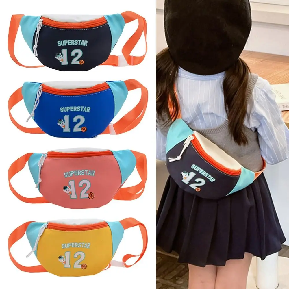 

Printed Letter Children's Chest Bag Portable Mini Nylon Zipper Bag Coin Purse Diagonal Bag Girl Boy