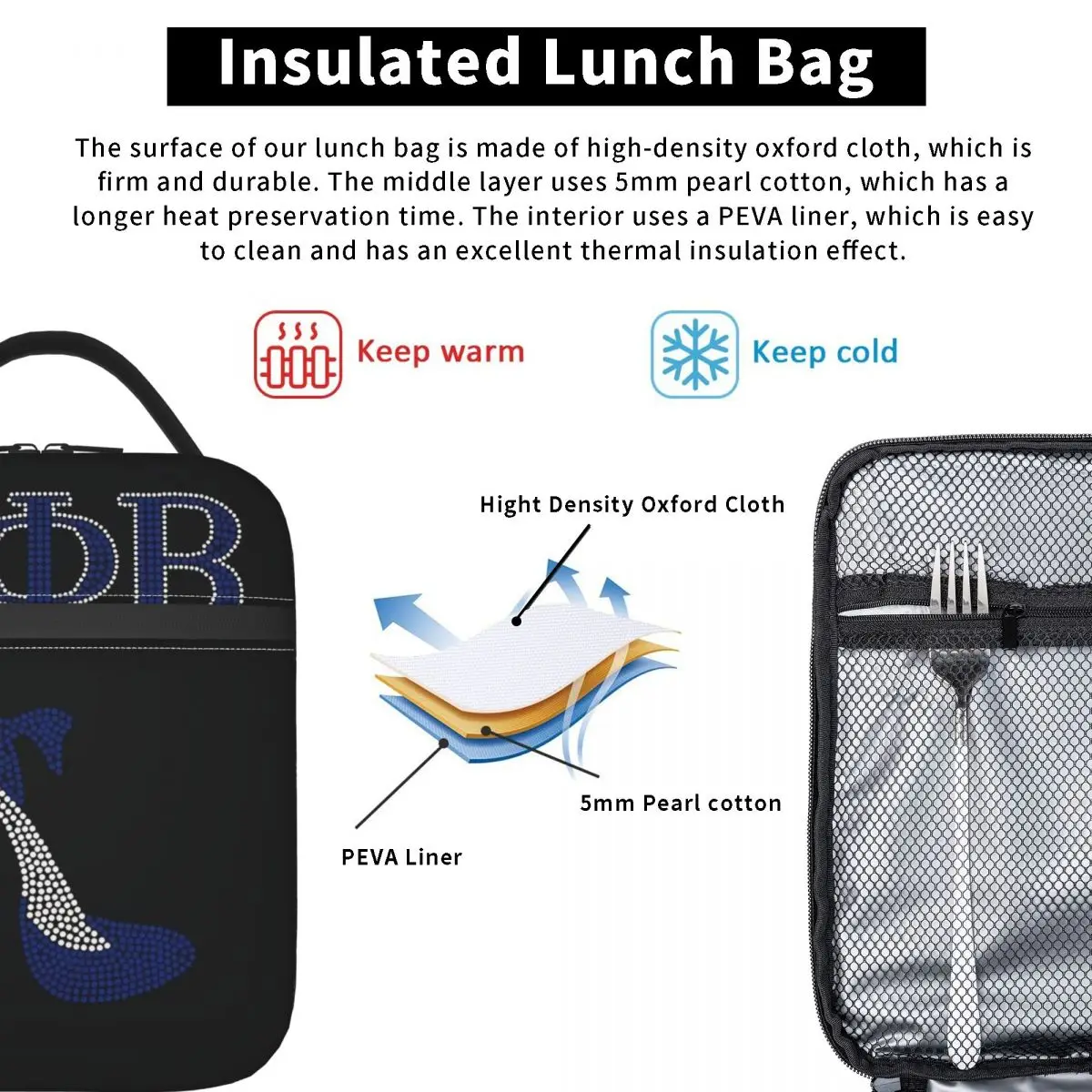 Custom Zeta Phi Beta Sorority Lunch Bag Men Women Thermal Cooler Insulated Lunch Box for Adult Office