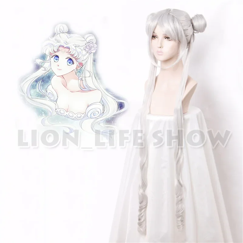 Argento Serenity Princess Parrucche Moon Crystal New Queen Serenity Tsuking Usagi Super Moon Grey Parrucca Cosplay