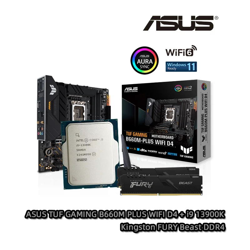 Intel i9 13900K CPU + ASUS TUF GAMING B660M PLUS WIFI DDR4 Motherboard