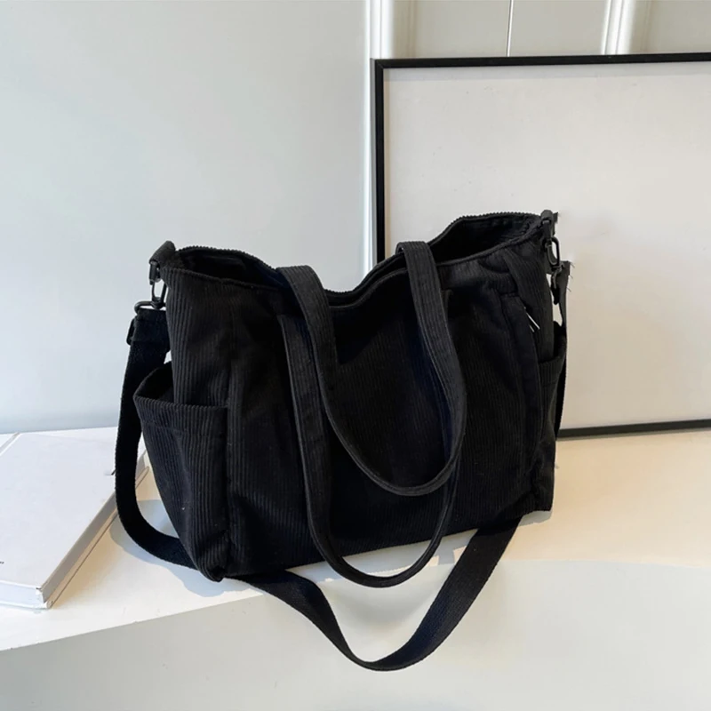 Corduroy Tote Bag Side View