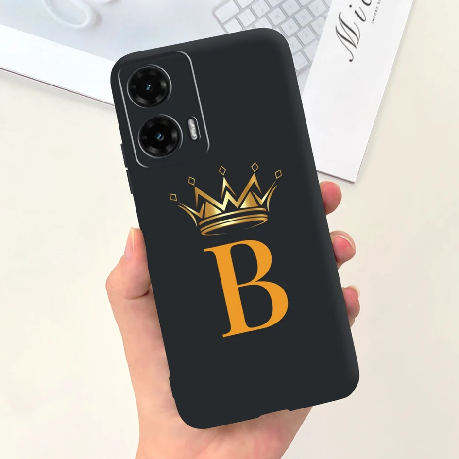 Chic Crown Letters Soft Silicone Back Cover for Moto G35 5G - 2024 Edition