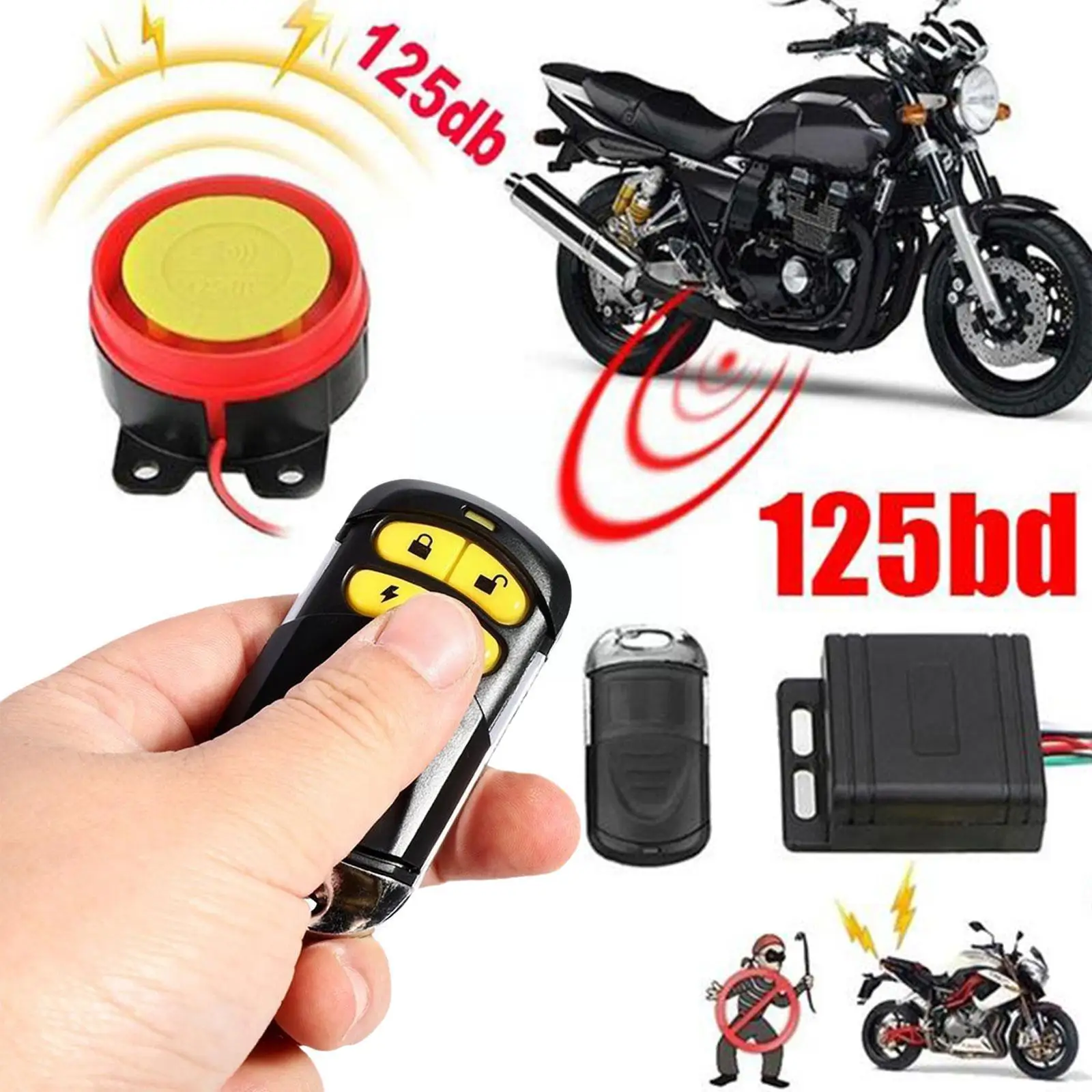 12V Car High Power Siren Motorcycle Alarm System Controle Remoto Alarme ...