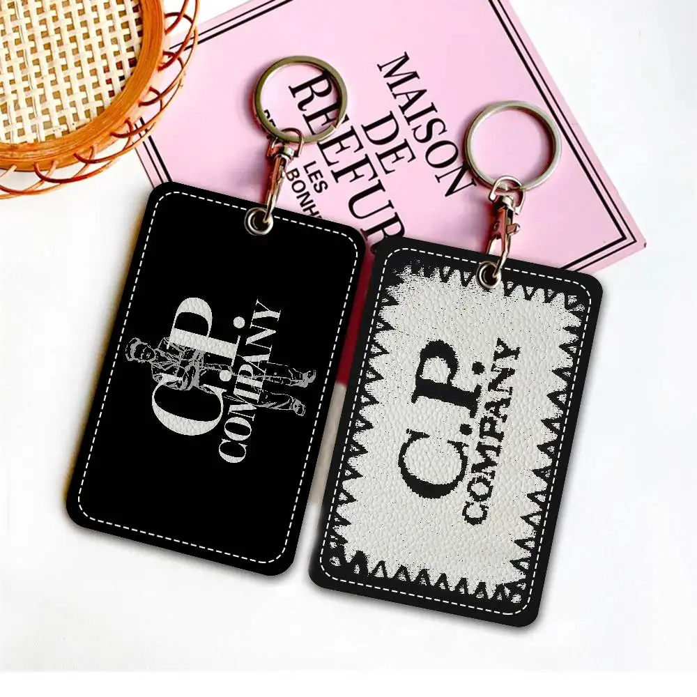 CP-패션 컴퍼니 1Pc 액세스 카드 케이스 가죽 카드 홀더 키체인 키링 도어 액세스 태그 ID 카드 케이스 키체인