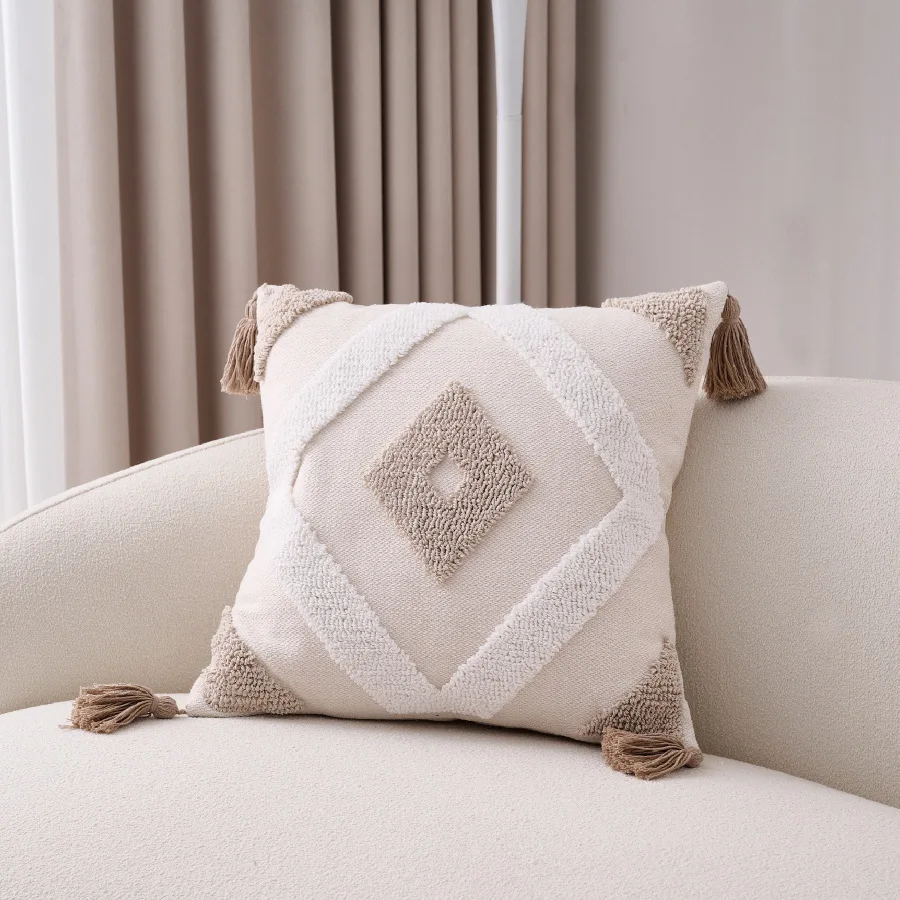 Bohemian Tassel Cotton Linen Pillow Cover