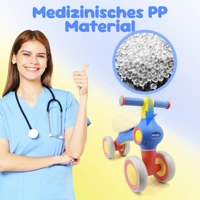 Vélo d'équilibre anti-basculement pour bébé de 12 à 36 mois, vélo pour tout-petits à 4 roues sans pédales avec siège réglable, roues silencieuses, jouet à roulettes pour intérieur et extérieur pour garçons et filles 3