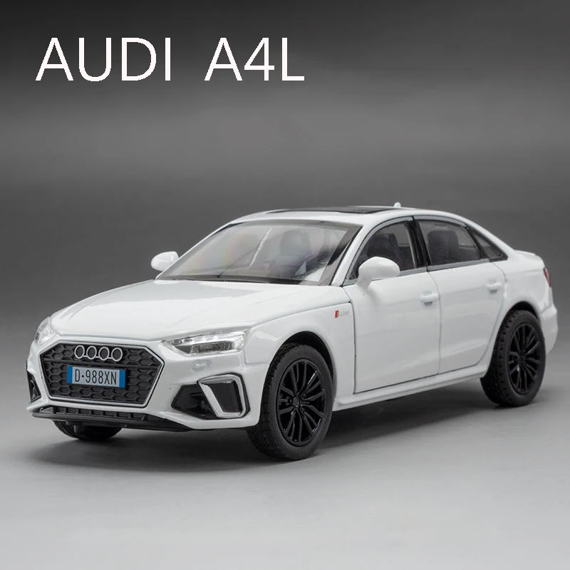 1:32 AUDI A4 Alloy Car Model Sound and Light Pull Back Children's Toy Collectibles Birthday gift 2
