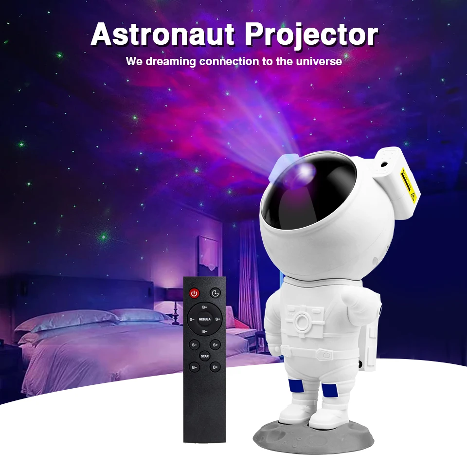 Rodanny Astronaut Starry Nebula Ceiling LED Lamp with Timer and Remote Star Projector Galaxy Night Light Gift for Kids Adults unicorn night light