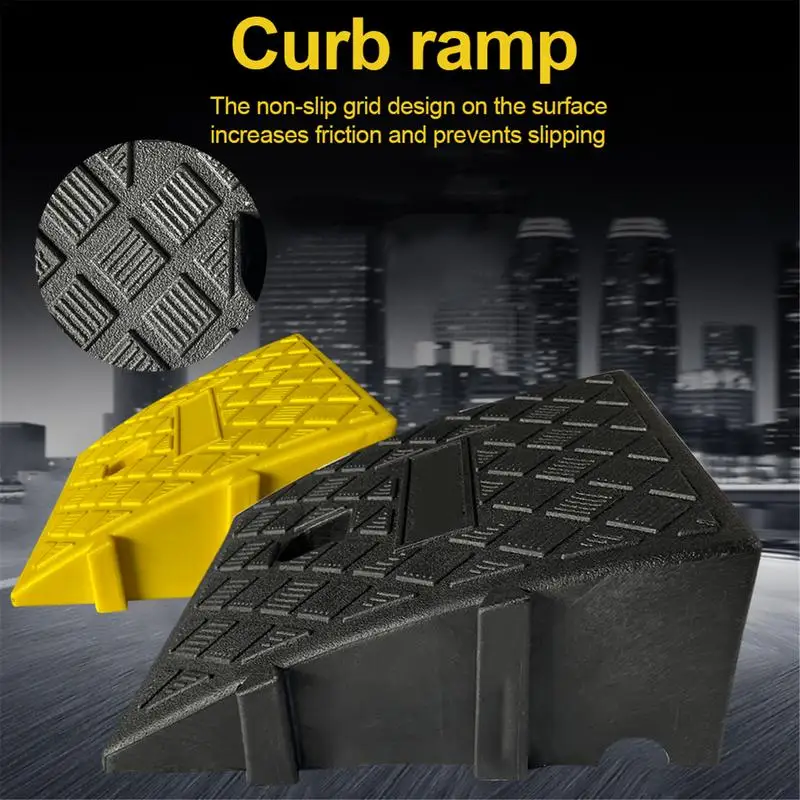 Portable Lightweight Curb Ramps Heavy Duty Plastic Threshold Ramp Kit for Car Trailer Truck Bike Motorcycle