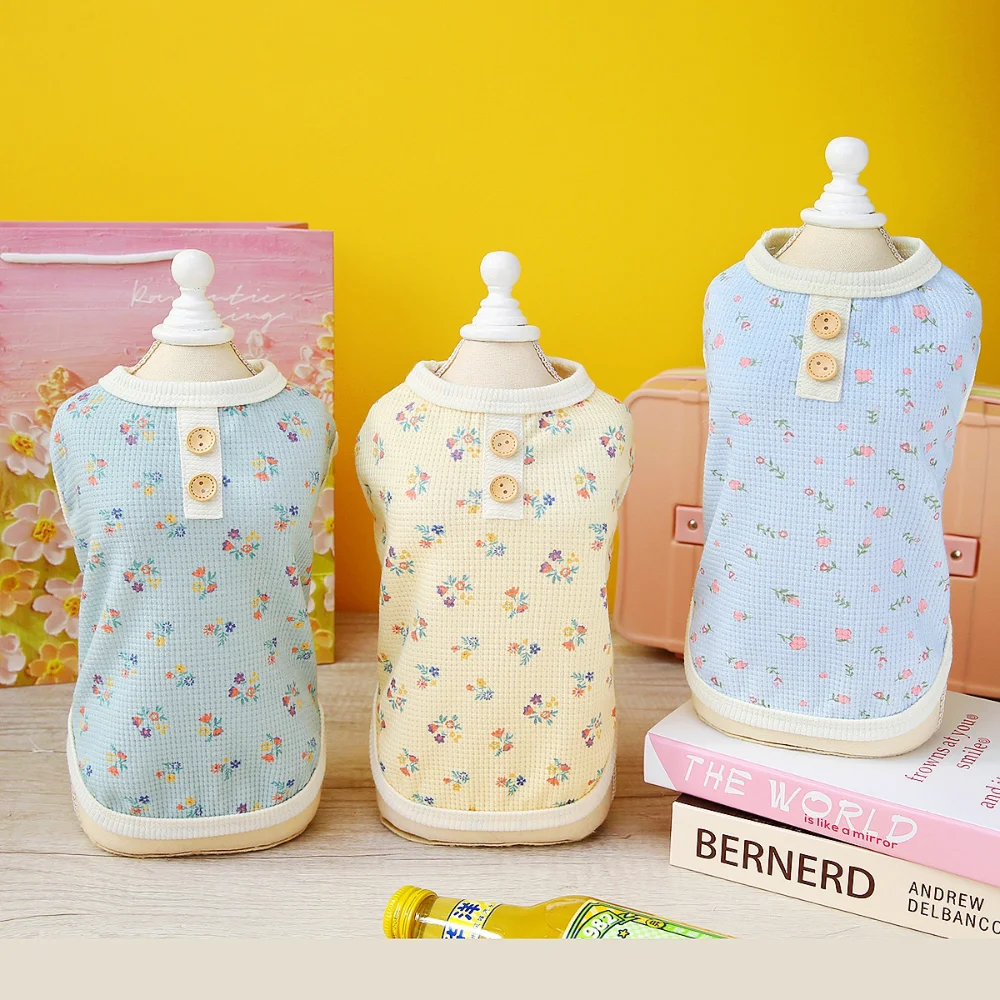 

Puppy Clothes Spring Summer Cat Cute Cartoon Vest Small Dog Fashion Designer Shirt Pet Sweet Pajamas Poodle Pomeranian Chihuahua