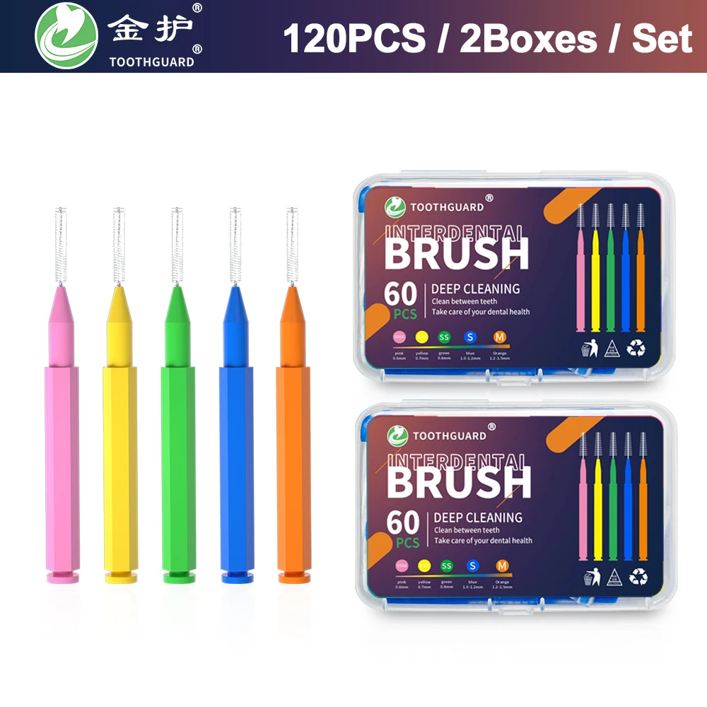 Toothguard120pcsInterdentalBrushforOrthodonticBraceCleaning