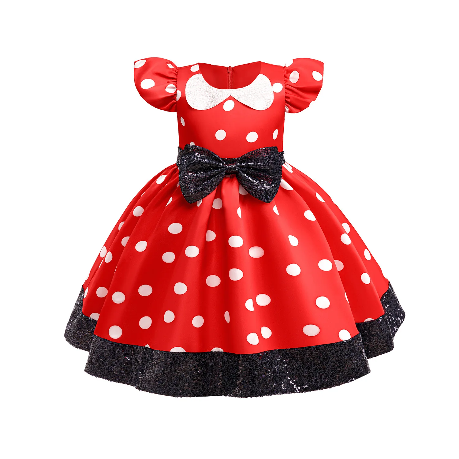 Toddler Little Girls Black-Red Polka Dot Mouse Cosplay Costume Girls Birthday Party Dress Holiday Dress 3475020 cosplay costume,kids girls dress