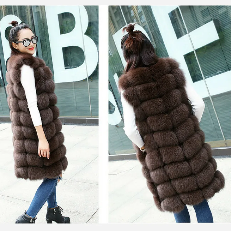 ralph lauren puffer jacket 88cm Natural Real Fox Fur Vest Natural Fur Coat 7XL Female Coats Vest Waistcoat long Fur Coats Real Fur Coat Fox Vest Jacket packable down jacket